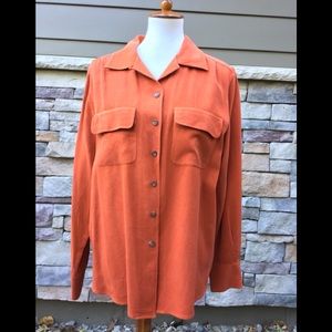 Ralph Lauren burnt orange silk twill blouse size14